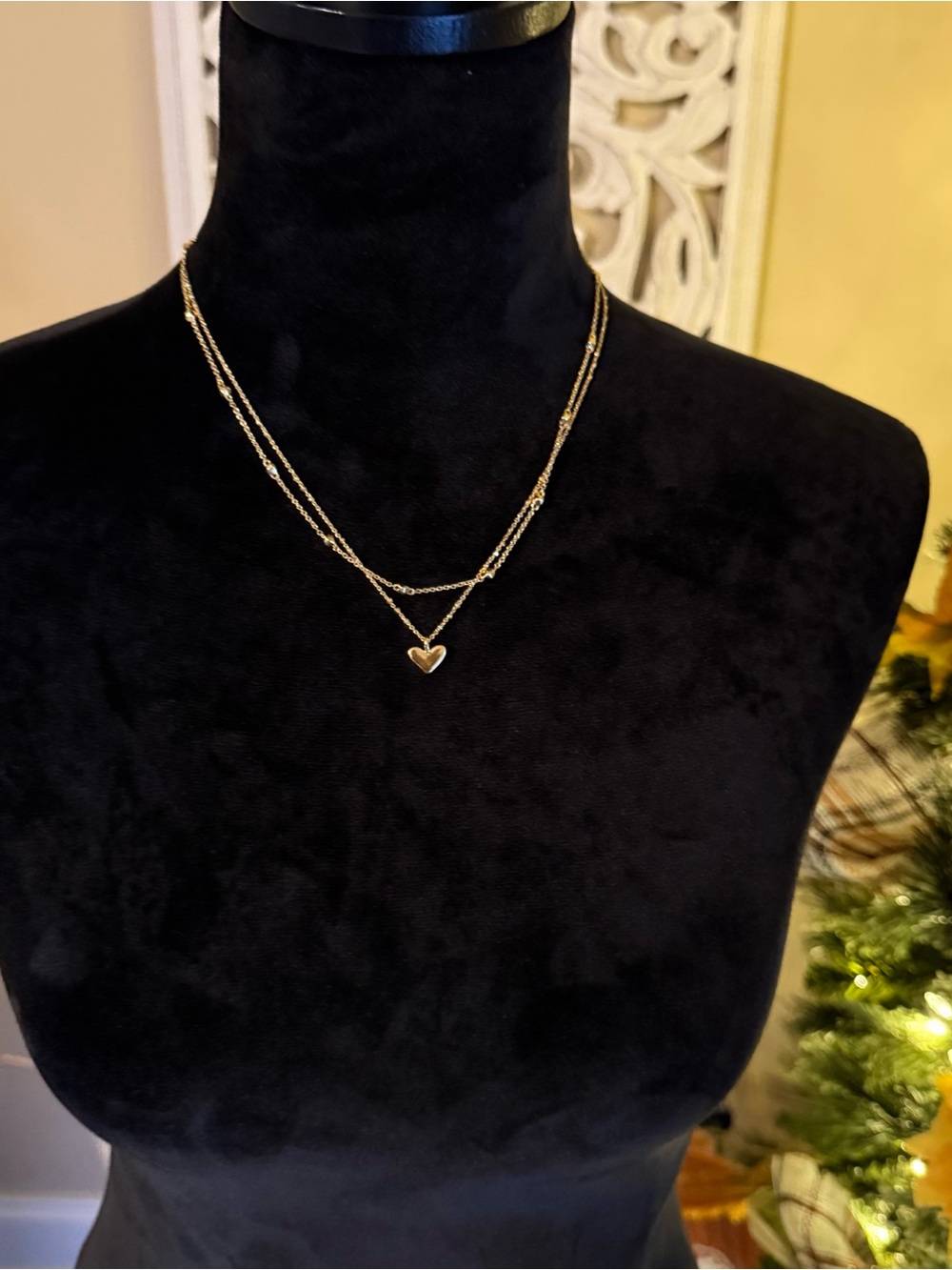 Kendra Scott Gold Double-Layer Heart Necklace